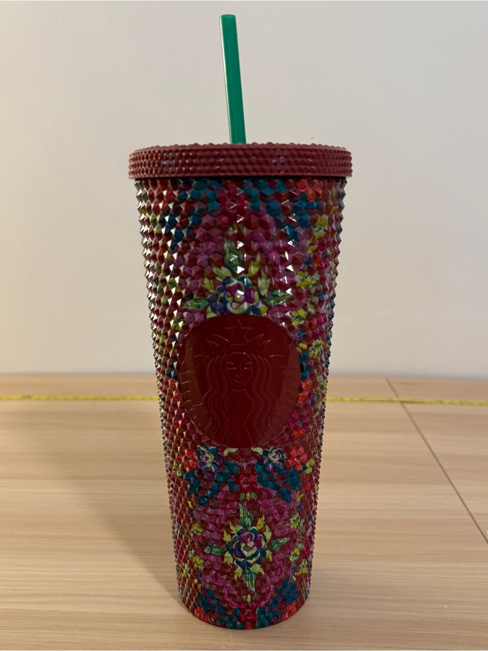 2025 STARBUCKS STUDDED Floral  Bling 24oz Venti Cold Cup Tumbler